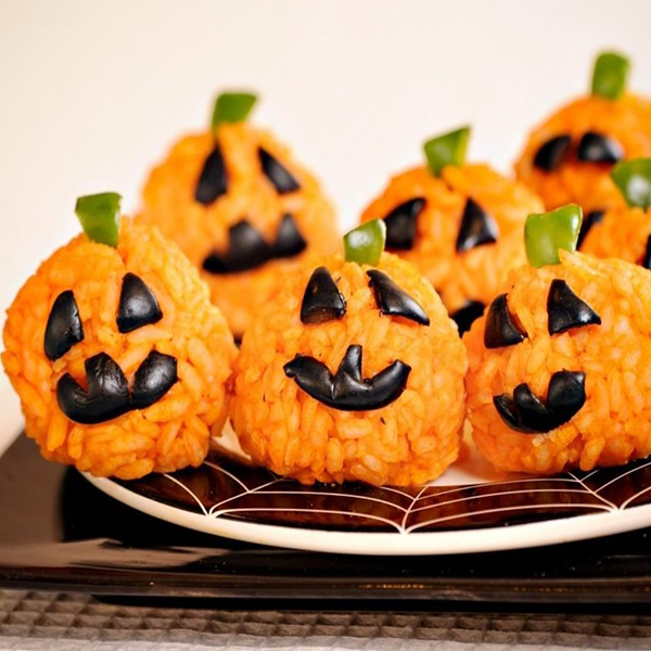 Carrot Rice Jack O' Lanterns